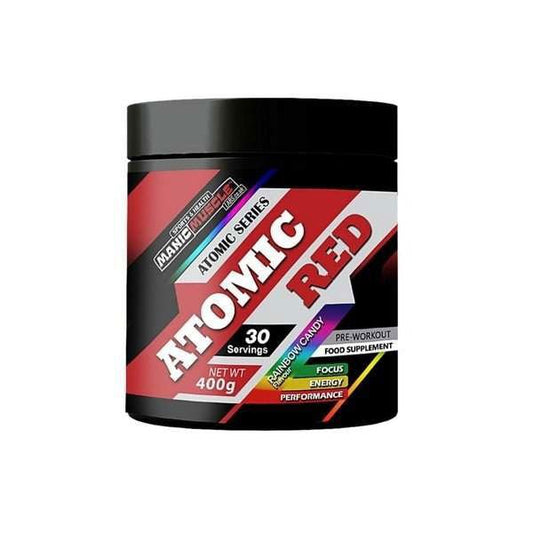 Atomic Red Pre - Workout Pump 400g 30 - 60 Servings Dated March 24 - Manic Muscle Labs