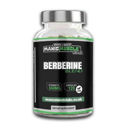 Berberine HCL 97% Super Blend 550mg 120 Vegan Capsules Dated May 24 - Manic Muscle Labs