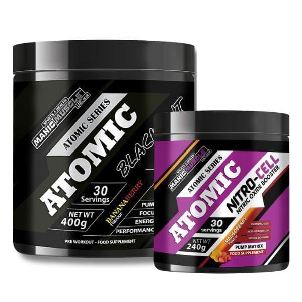 Atomic Blackout High Stim & Nitro - Cell™ Non - Stim Pre Workout Bundle - Manic Muscle Labs