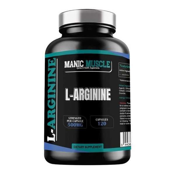 MML L - Arginine 500mg 120 Capsules - Manic Muscle Labs