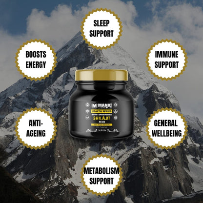 Résine Shilajit pure de l'Himalaya 75 % + acide fulvique 30 g