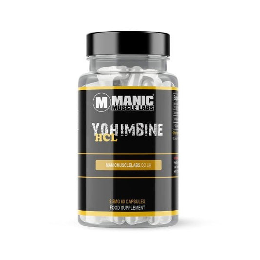 Yohimbine HCL 2.5mg 60 Vegan Capsules - Manic Muscle Labs