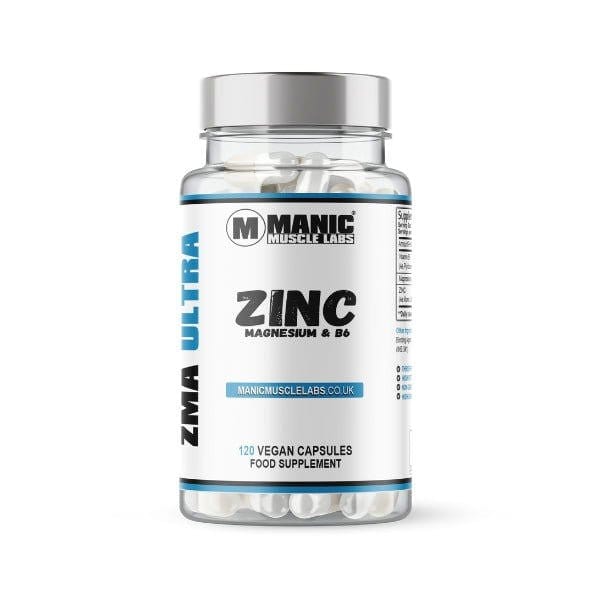 ZMA ULTRA Zinc, Magnesium & B6 120 Vegan Capsules - Manic Muscle Labs