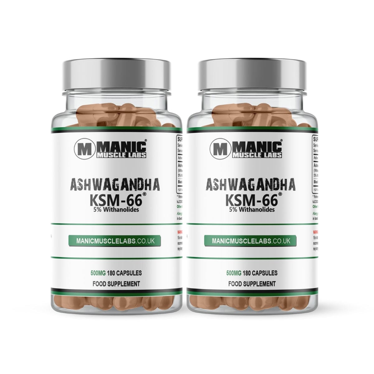 Organic Ashwagandha KSM-66 500mg 5% Withanolides