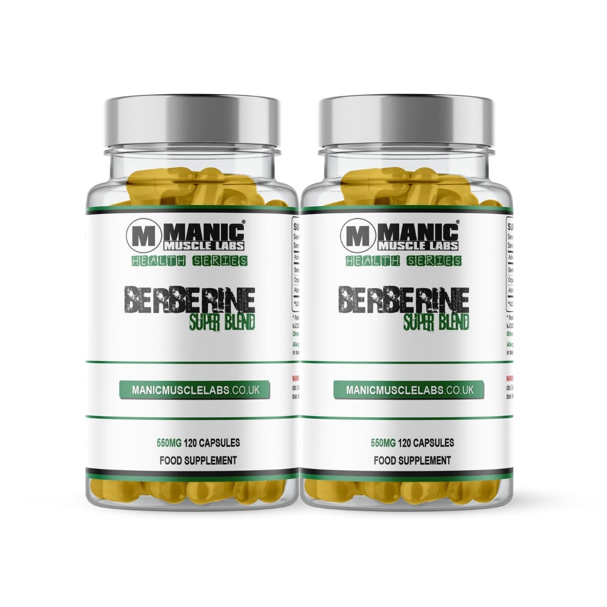 Berberine HCL 97% Plus Blend 550mg 120 Capsules Végétaliennes