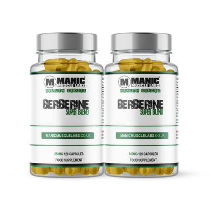 Berberine HCI 98% Super Blend 550mg 120 Capsules Twin Pack