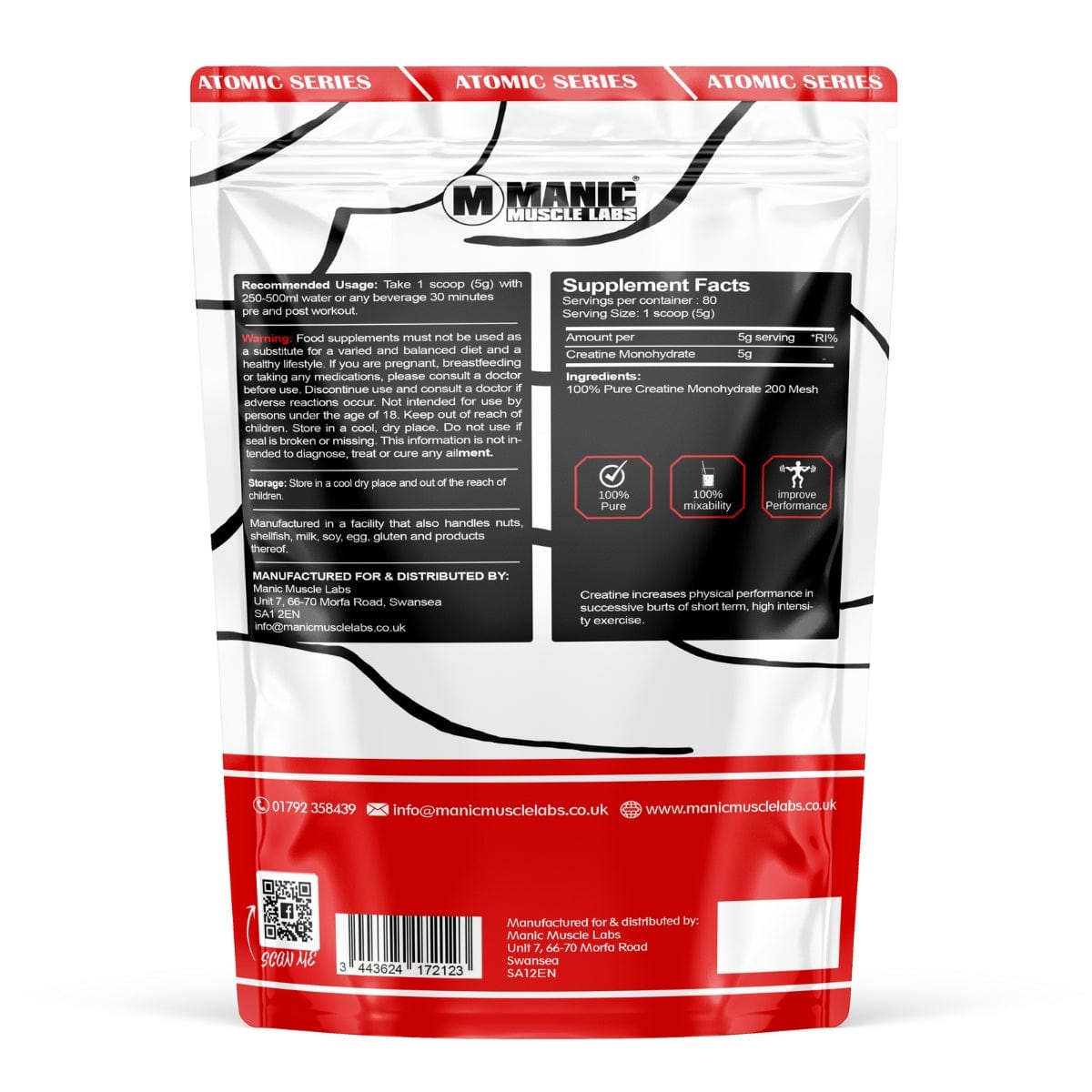 Atomic Series Hydra-Cell Pure Creatine Monohydrat 400 g – 80 Portionen