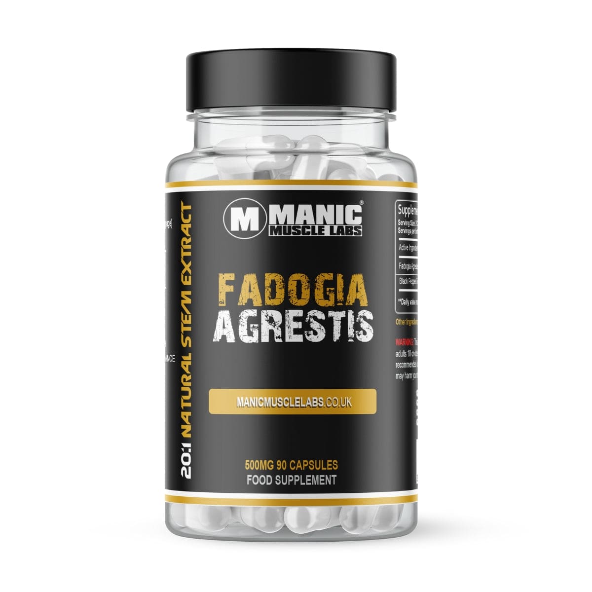 Manic Muscle Labs Fadogia Agrestis 20:1 500 mg 90 Kapseln