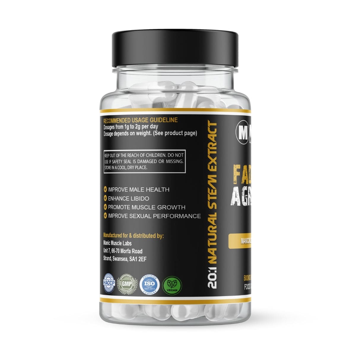 Manic Muscle Labs Fadogia Agrestis 20:1 500 mg 90 Kapseln