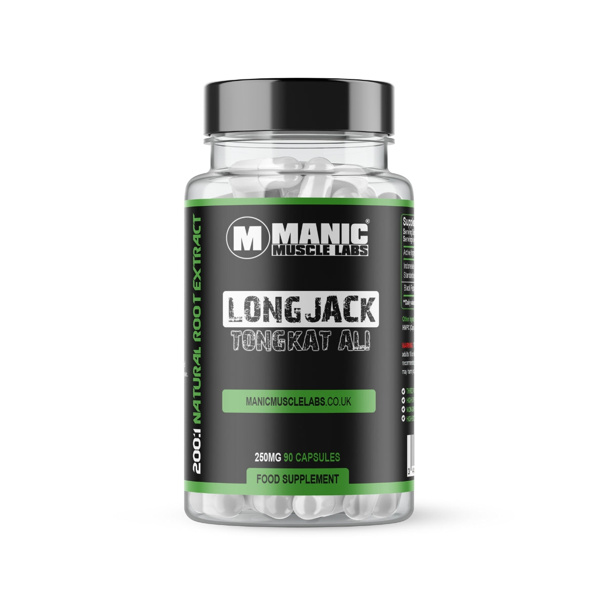 MML Premium Tongkat Ali LongJack 10% 250mg 90 Capsules Végétaliennes