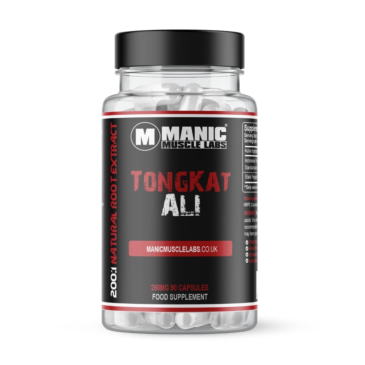 Premium TongkatAli 200:1 10% 250mg 90 Capsules